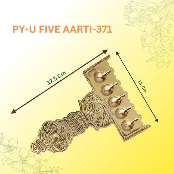 Gold_Brass_Handcrafted_Panchdeep_Aarti_Holder