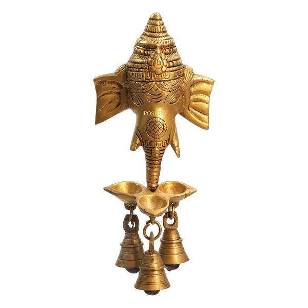 Golden_Brass_Ganesha_Wall_Hanging_With_Diya_And_Bells