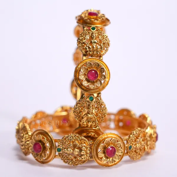 Luxury_Gold_Plated_Goddess_Laxmi_Design_Pure_Brass_Bangles_for_Women_|_Bangles_Set_|_1489_-_1505_|_Latest_Stylish_Traditional_Kada_Bangles_|_Just_Like_Real_Gold_Jewellery_|_Fashion_|_SET_OF_2
