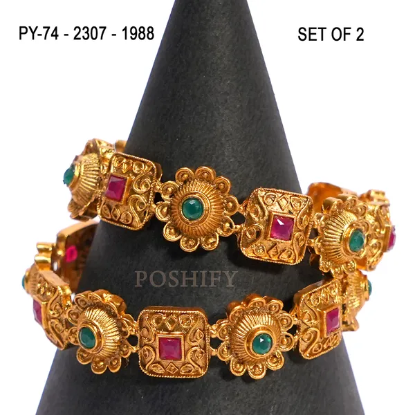 Luxury_Gold_Plated_Pure_Brass_Bangles_for_Women_|_Bangles_Set_|_2307_-_1988_|_Latest_Stylish_Traditional_Kada_Bangles_|_Just_Like_Real_Gold_Jewellery_|_Fashion_|_SET_OF_2