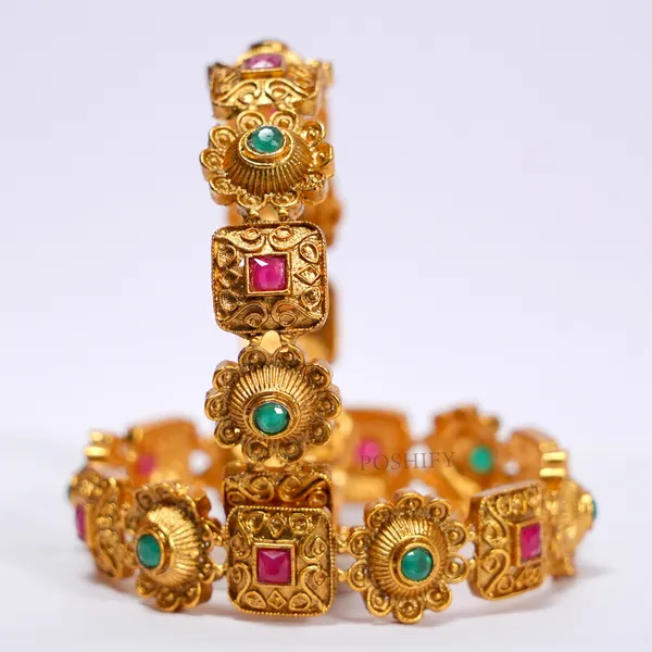 Luxury_Gold_Plated_Pure_Brass_Bangles_for_Women_|_Bangles_Set_|_2307_-_1988_|_Latest_Stylish_Traditional_Kada_Bangles_|_Just_Like_Real_Gold_Jewellery_|_Fashion_|_SET_OF_2