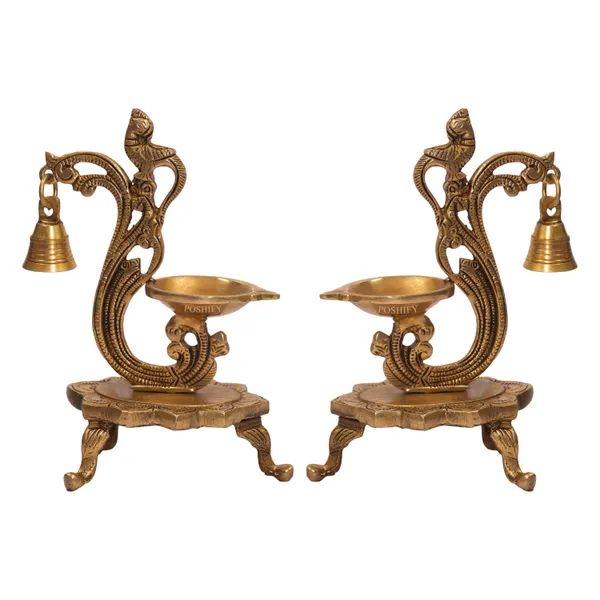 Golden_Brass_Premium_Pooja_Diyas_&_Lanterns_Pack_Of_2