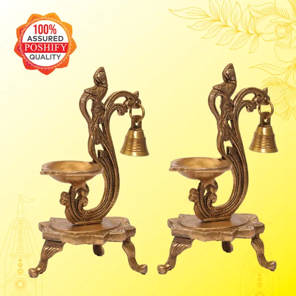 Golden_Brass_Premium_Pooja_Diyas_&_Lanterns_Pack_Of_2