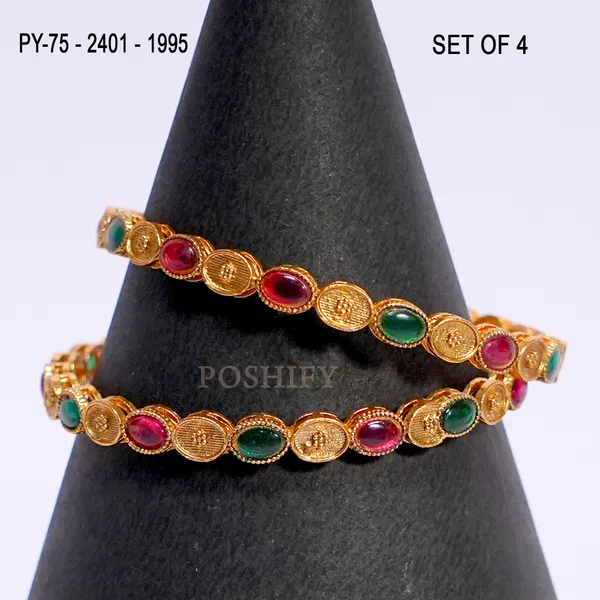 Luxury_Gold_Plated_Pure_Brass_Bangles_for_Women_|_Bangles_Set_|_2401_-_1995_|_Latest_Stylish_Traditional_Kada_Bangles_|_Just_Like_Real_Gold_Jewellery_|_Fashion_|_SET_OF_4