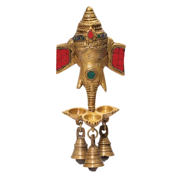 Golden_Brass_Ganesha_Wall_Hanging_With_Diyas_And_Bells