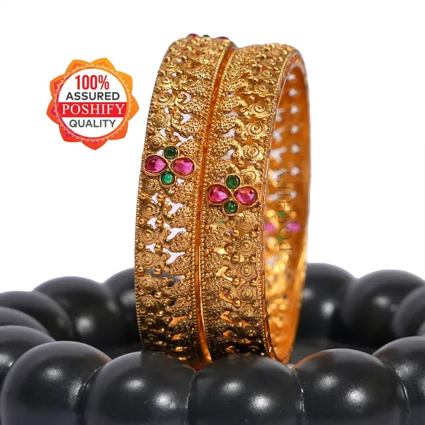 Luxury_Gold_Plated_Pure_Brass_Bangles_for_Women_|_Bangles_Set_|_2357_-_2030_|_Latest_Stylish_Traditional_Kada_Bangles_|_Just_Like_Real_Gold_Jewellery_|_Fashion_|_SET_OF_2