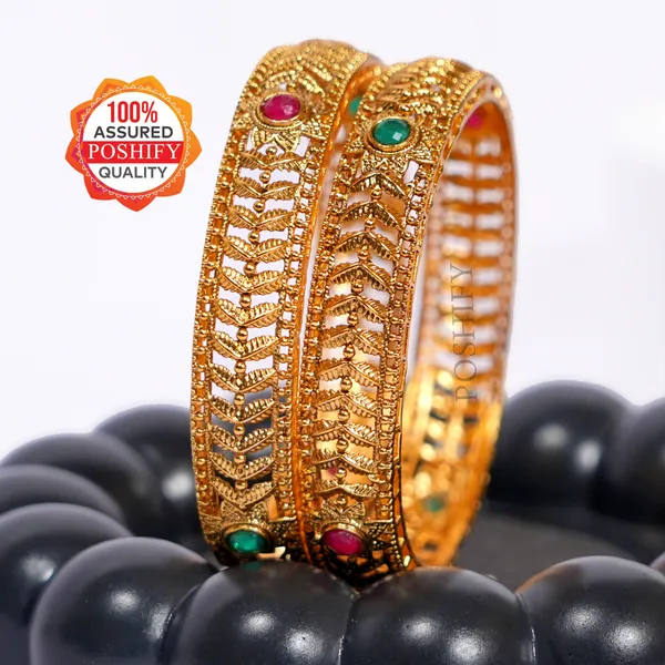 Luxury_Gold_Plated_Pure_Brass_Bangles_for_Women_|_Bangles_Set_|_2389_-_2093_|_Latest_Stylish_Traditional_Kada_Bangles_|_Just_Like_Real_Gold_Jewellery_|_Fashion_|_SET_OF_2
