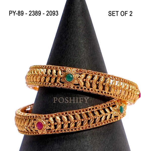 Luxury_Gold_Plated_Pure_Brass_Bangles_for_Women_|_Bangles_Set_|_2389_-_2093_|_Latest_Stylish_Traditional_Kada_Bangles_|_Just_Like_Real_Gold_Jewellery_|_Fashion_|_SET_OF_2
