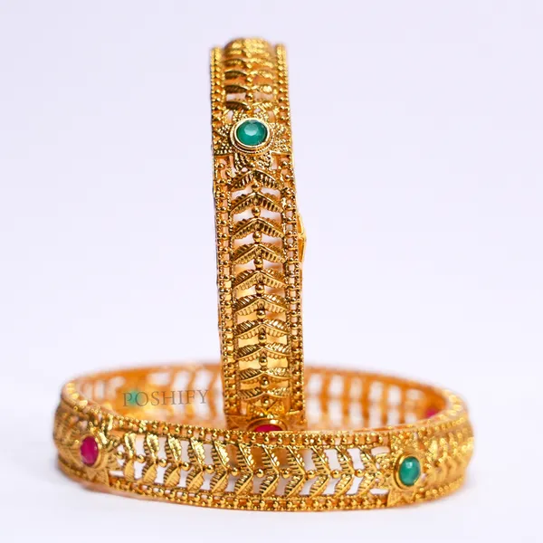 Luxury_Gold_Plated_Pure_Brass_Bangles_for_Women_|_Bangles_Set_|_2389_-_2093_|_Latest_Stylish_Traditional_Kada_Bangles_|_Just_Like_Real_Gold_Jewellery_|_Fashion_|_SET_OF_2
