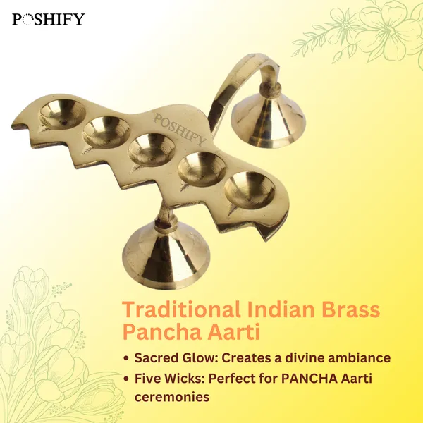 Gold_Brass_Handcrafted_Panch_Diya_Holder