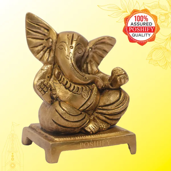 Golden_Brass_Ganesha_Idol_|_For_Spiritual_Growth