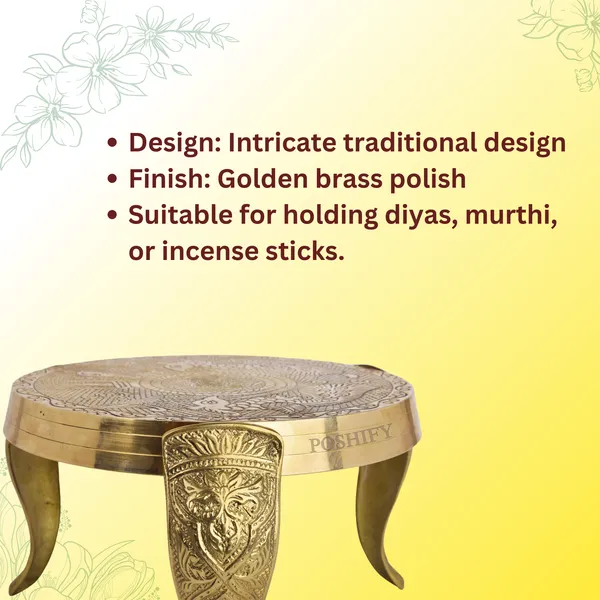Gold_Brass_Mukali_(3_Leg_Stool)_Sturdy_Stand