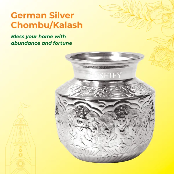 Silver_German_Silver_Chombu/Kalash_With_Laxmi_Mata_Photo