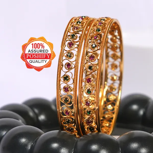 Luxury_Gold_Plated_Pure_Brass_Bangles_for_Women_|_Bangles_Set_|_345_-_1603_|_Latest_Stylish_Traditional_Kada_Bangles_|_Just_Like_Real_Gold_Jewellery_|_Fashion_|_SET_OF_2