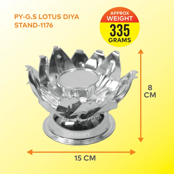 German_Silver_Lotus_Diya_Holder