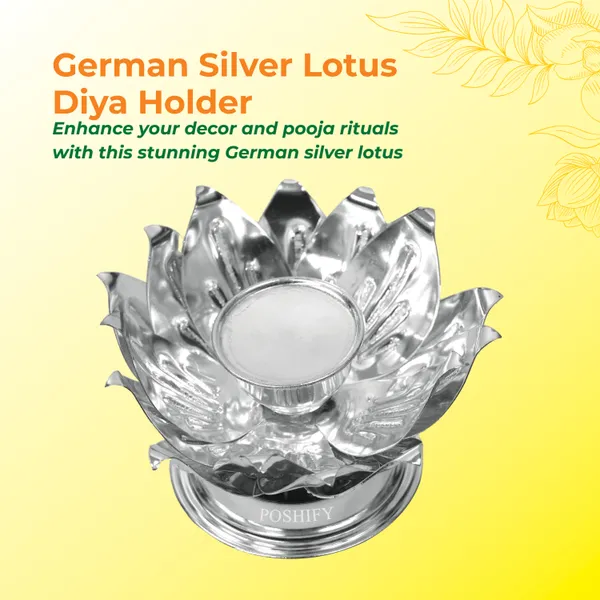 German_Silver_Lotus_Diya_Holder
