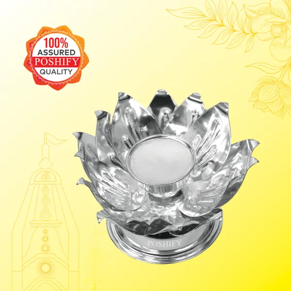German_Silver_Lotus_Diya_Holder