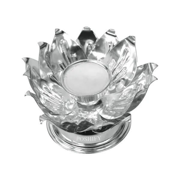 German_Silver_Lotus_Diya_Holder