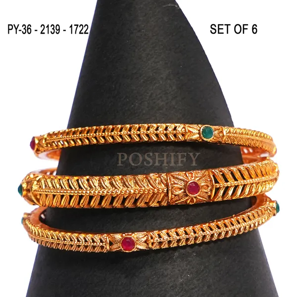 Luxury_Gold_Plated_Pure_Brass_Bangles_for_Women_|_Bangles_Set_|_2139_-_1722_|_Latest_Stylish_Traditional_Kada_Bangles_|_Just_Like_Real_Gold_Jewellery_|_Fashion_|_SET_OF_6