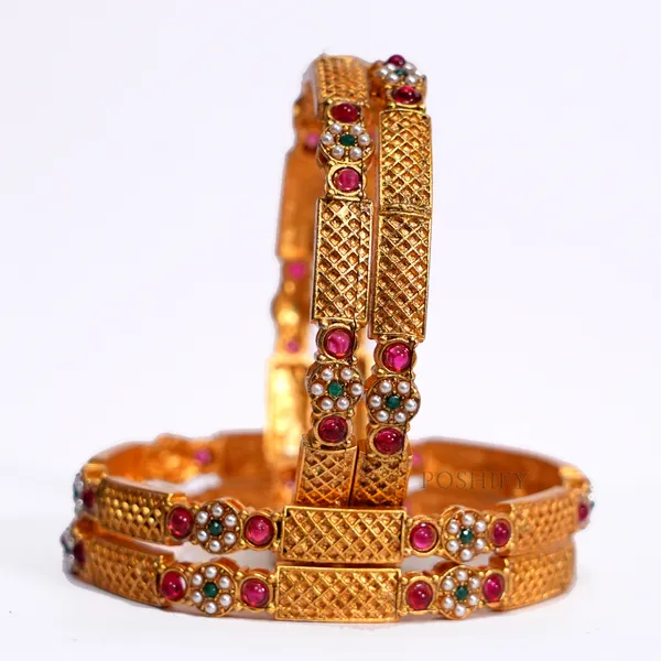 Luxury_Gold_Plated_Pure_Brass_Bangles_for_Women_|_Bangles_Set_|_2378_-_1869_|_Latest_Stylish_Traditional_Kada_Bangles_|_Just_Like_Real_Gold_Jewellery_|_Fashion_|_SET_OF_4