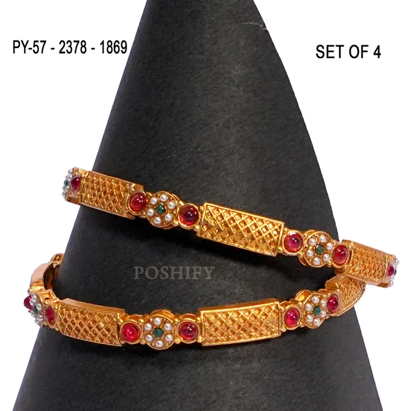 Luxury_Gold_Plated_Pure_Brass_Bangles_for_Women_|_Bangles_Set_|_2378_-_1869_|_Latest_Stylish_Traditional_Kada_Bangles_|_Just_Like_Real_Gold_Jewellery_|_Fashion_|_SET_OF_4