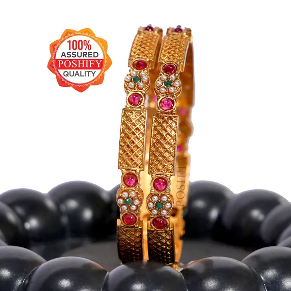 Luxury_Gold_Plated_Pure_Brass_Bangles_for_Women_|_Bangles_Set_|_2378_-_1869_|_Latest_Stylish_Traditional_Kada_Bangles_|_Just_Like_Real_Gold_Jewellery_|_Fashion_|_SET_OF_4
