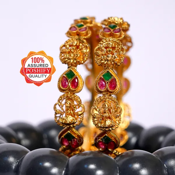 Luxury_Gold_Plated_Goddess_Laxmi_Design_Pure_Brass_Bangles_for_Women_|_Bangles_Set_|_1489_-_1505_|_Latest_Stylish_Traditional_Kada_Bangles_|_Just_Like_Real_Gold_Jewellery_|_Fashion_|_SET_OF_2
