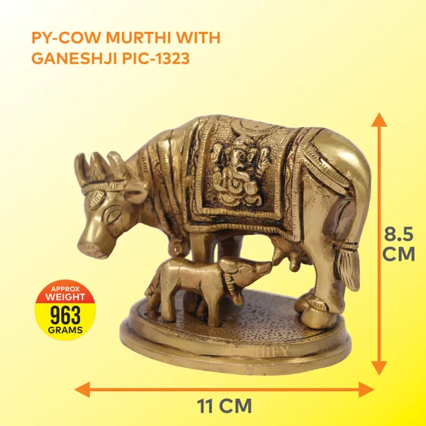 Golden_Brass_Premium_Kamadhenu_Cow_Statue_Count_Of_1