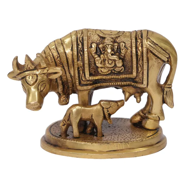 Golden_Brass_Premium_Kamadhenu_Cow_Statue_Count_Of_1