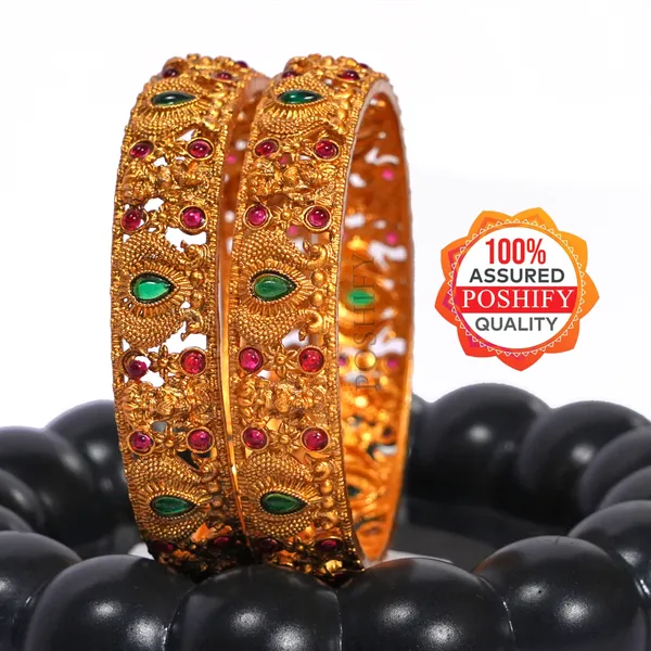 Luxury_Gold_Plated_Goddess_Laxmi_Design_Pure_Brass_Bangles_for_Women_|_Bangles_Set_|_1489_-_1505_|_Latest_Stylish_Traditional_Kada_Bangles_|_Just_Like_Real_Gold_Jewellery_|_Fashion_|_SET_OF_2