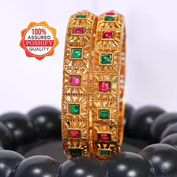 Luxury_Gold_Plated_Pure_Brass_Bangles_for_Women_|_Bangles_Set_|_2350_-_2044_|_Latest_Stylish_Traditional_Kada_Bangles_|_Just_Like_Real_Gold_Jewellery_|_Fashion_|_SET_OF_2