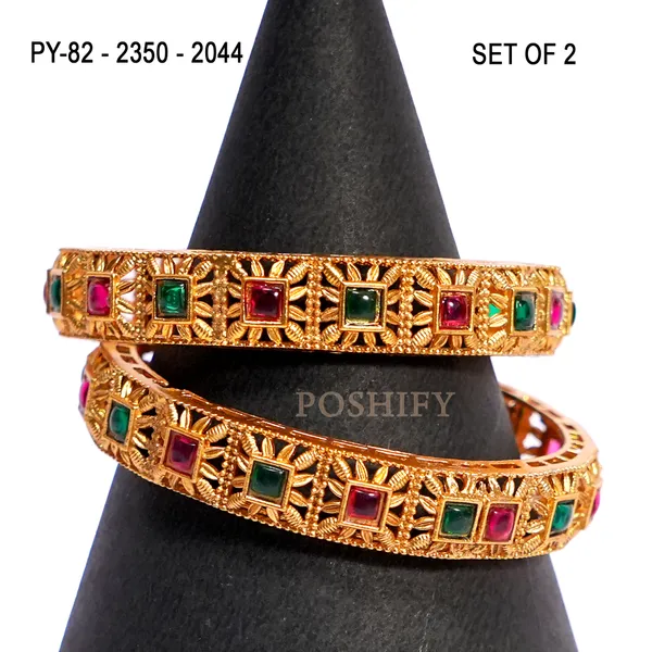 Luxury_Gold_Plated_Pure_Brass_Bangles_for_Women_|_Bangles_Set_|_2350_-_2044_|_Latest_Stylish_Traditional_Kada_Bangles_|_Just_Like_Real_Gold_Jewellery_|_Fashion_|_SET_OF_2