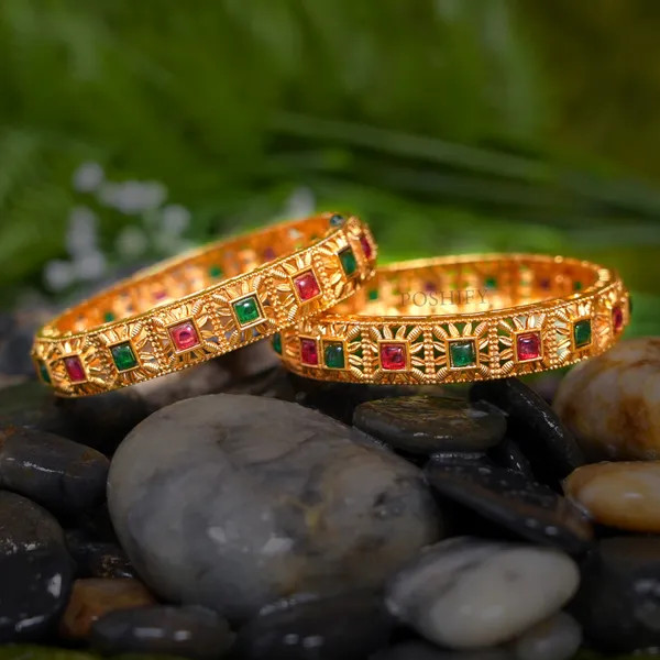 Luxury_Gold_Plated_Pure_Brass_Bangles_for_Women_|_Bangles_Set_|_2350_-_2044_|_Latest_Stylish_Traditional_Kada_Bangles_|_Just_Like_Real_Gold_Jewellery_|_Fashion_|_SET_OF_2