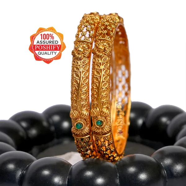 Luxury_Gold_Plated_Pure_Brass_Bangles_for_Women_|_Bangles_Set_|_2111_-_2016_|_Latest_Stylish_Traditional_Kada_Bangles_|_Just_Like_Real_Gold_Jewellery_|_Fashion_|_SET_OF_4