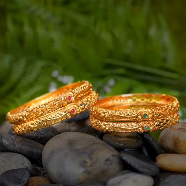 Luxury_Gold_Plated_Pure_Brass_Bangles_for_Women_|_Bangles_Set_|_2111_-_2016_|_Latest_Stylish_Traditional_Kada_Bangles_|_Just_Like_Real_Gold_Jewellery_|_Fashion_|_SET_OF_4