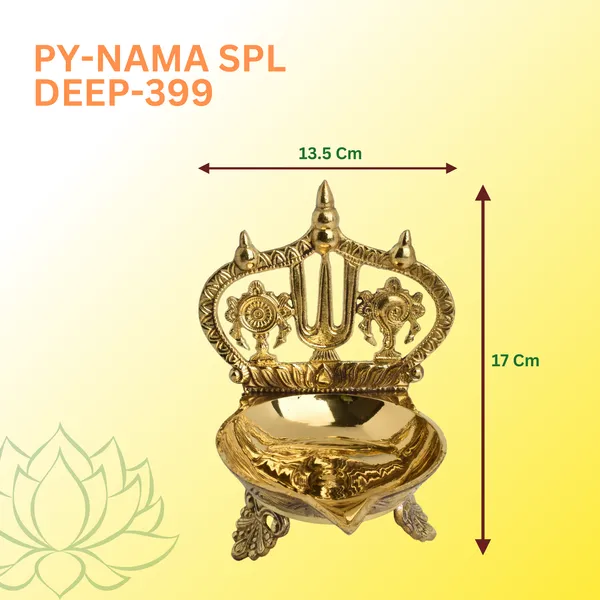 Gold_Brass_Shankuchakra_Nama_Diya_With_Stand