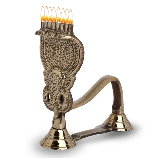 Gold_Brass_Exquisite_Serpent_Shaped_Naag_Diya