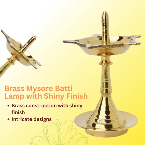 Pack_Of_2_Gold_Brass_Handcrafted_Exquisite_Mysore_Batti_Deep_With_5_Diya_&_Holder