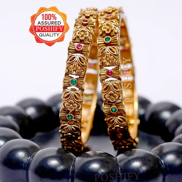 Luxury_Gold_Plated_Pure_Brass_Bangles_for_Women_|_Bangles_Set_|_1491_-_1484_|_Latest_Stylish_Traditional_Kada_Bangles_|_Just_Like_Real_Gold_Jewellery_|_Fashion_|_SET_OF_2