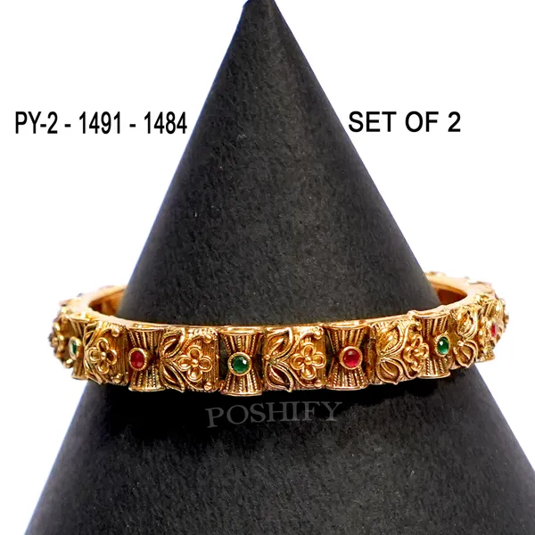 Luxury_Gold_Plated_Pure_Brass_Bangles_for_Women_|_Bangles_Set_|_1491_-_1484_|_Latest_Stylish_Traditional_Kada_Bangles_|_Just_Like_Real_Gold_Jewellery_|_Fashion_|_SET_OF_2