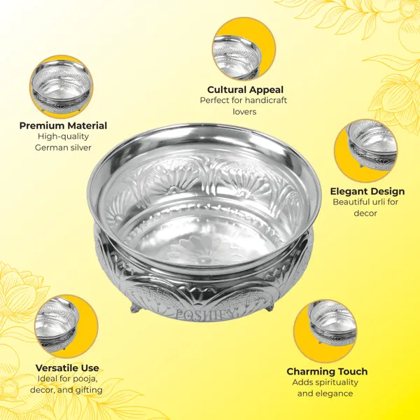 German_Silver_Premium_Urli_Floating_Diya_Count_Of_1