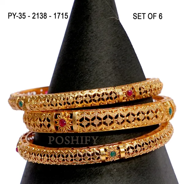 Luxury_Gold_Plated_Pure_Brass_Bangles_for_Women_|_Bangles_Set_|_2138_-_1715_|_Latest_Stylish_Traditional_Kada_Bangles_|_Just_Like_Real_Gold_Jewellery_|_Fashion_|_SET_OF_6
