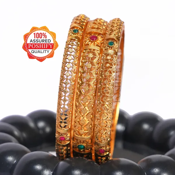 Luxury_Gold_Plated_Pure_Brass_Bangles_for_Women_|_Bangles_Set_|_2138_-_1715_|_Latest_Stylish_Traditional_Kada_Bangles_|_Just_Like_Real_Gold_Jewellery_|_Fashion_|_SET_OF_6