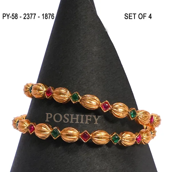 Luxury_Gold_Plated_Pure_Brass_Bangles_for_Women_|_Bangles_Set_|_2377_-_1876_|_Latest_Stylish_Traditional_Kada_Bangles_|_Just_Like_Real_Gold_Jewellery_|_Fashion_|_SET_OF_4