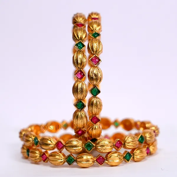 Luxury_Gold_Plated_Pure_Brass_Bangles_for_Women_|_Bangles_Set_|_2377_-_1876_|_Latest_Stylish_Traditional_Kada_Bangles_|_Just_Like_Real_Gold_Jewellery_|_Fashion_|_SET_OF_4