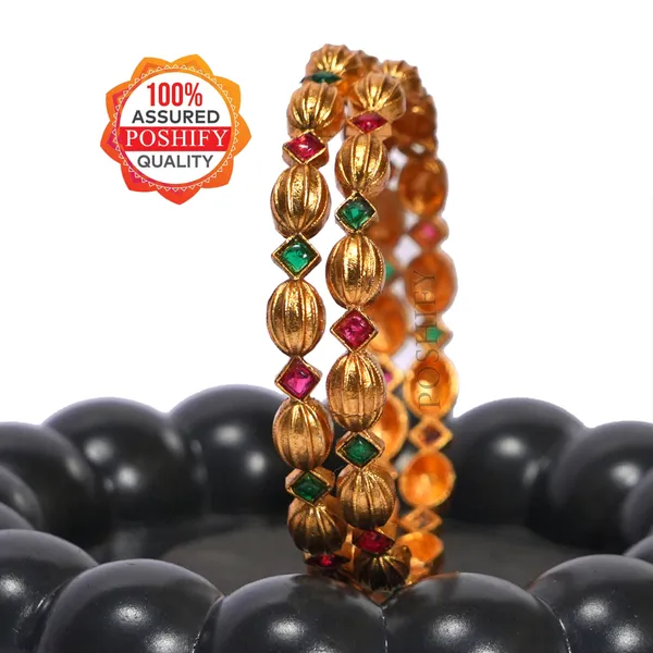 Luxury_Gold_Plated_Pure_Brass_Bangles_for_Women_|_Bangles_Set_|_2377_-_1876_|_Latest_Stylish_Traditional_Kada_Bangles_|_Just_Like_Real_Gold_Jewellery_|_Fashion_|_SET_OF_4