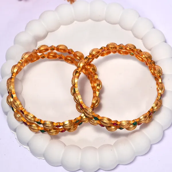 Luxury_Gold_Plated_Pure_Brass_Bangles_for_Women_|_Bangles_Set_|_2377_-_1876_|_Latest_Stylish_Traditional_Kada_Bangles_|_Just_Like_Real_Gold_Jewellery_|_Fashion_|_SET_OF_4