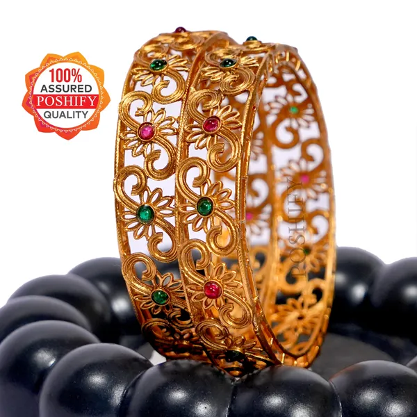 Luxury_Gold_Plated_Pure_Brass_Bangles_for_Women_|_Bangles_Set_|_2371_-_2086_|_Latest_Stylish_Traditional_Kada_Bangles_|_Just_Like_Real_Gold_Jewellery_|_Fashion_|_SET_OF_2
