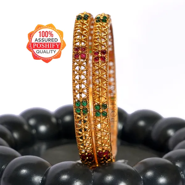 Luxury_Gold_Plated_Pure_Brass_Bangles_for_Women_|_Bangles_Set_|_2420_-_1946_|_Latest_Stylish_Traditional_Kada_Bangles_|_Just_Like_Real_Gold_Jewellery_|_Fashion_|_SET_OF_4