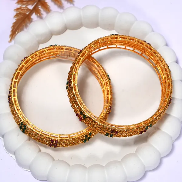 Luxury_Gold_Plated_Pure_Brass_Bangles_for_Women_|_Bangles_Set_|_2420_-_1946_|_Latest_Stylish_Traditional_Kada_Bangles_|_Just_Like_Real_Gold_Jewellery_|_Fashion_|_SET_OF_4